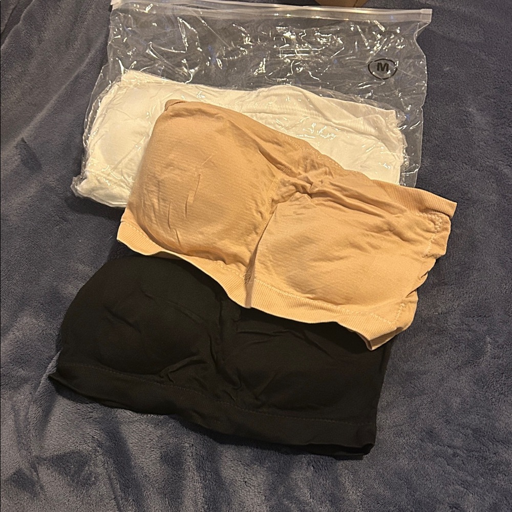 Women's Black and Cream Bandeau Set